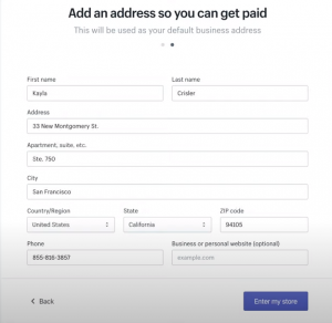 Business contact info