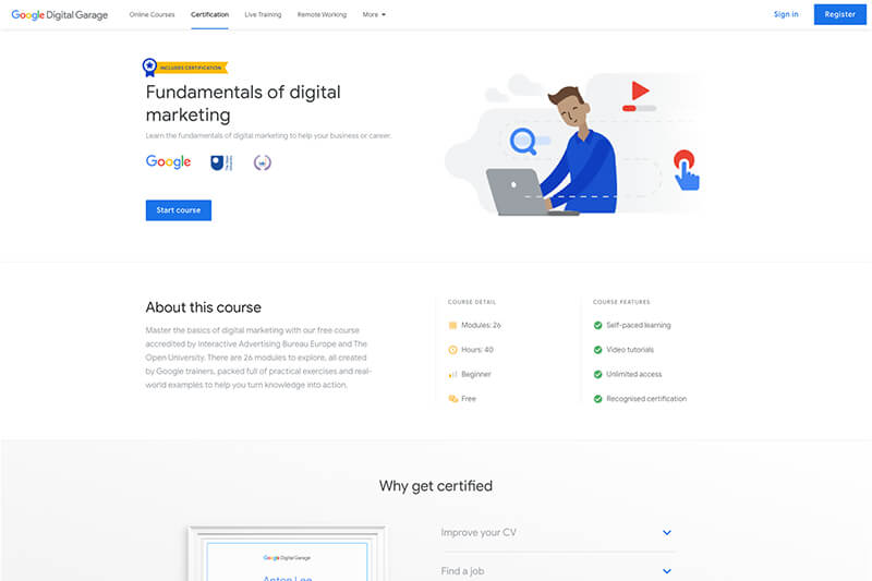 Google digital marketing courses